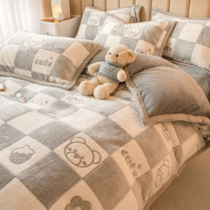 Kiss Dear | Thick Fleece Coral Velvet Childrens Duvet Cover 150x200cm