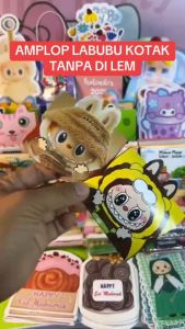 PAKET 12 PCS AMPLOP IDUL FITRI LABUBU KOTAK UKURAN 8X7 CM