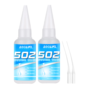 1-5Pcs Loolifl 502 Super Glue 20g Quick Dry Strong Clear Adhesive with Precision Tips Universal Repair Glue for Multi Materials