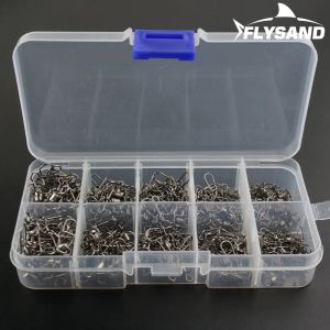 210PCS High-Strength Fishing Swivels 26lb-66lb Coastlock Rolling Swivels Fishing Accessories