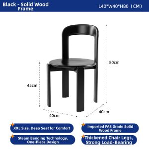 XIANGNANSONG | Retro Real Wood Compact Elegant Dining Chair