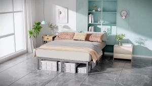 Iron Bed Frame Single Metal Bed Frame Easy Assemble Heavy Duty Twin Bed Frame Double/Queen/King Size