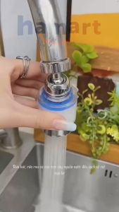 Đầu Lọc Nước Tại Vòi Tăng Áp Xoay 360 Mặt Phun Hoa Sen Rửa Chén Có Đầu Nối & Lõi Bông Lọc Sạch