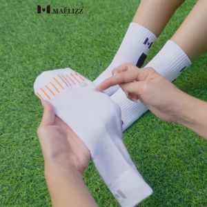 Maelizz ถุงเท้ากีฬาแบดมินตัน เทนนิส ผ้าฝ้ายหวีไร้เส้นใยบริสุทธิ์ ผ้าหนานุ่ม ไม่เป็นขุยง่าย ระบายความร้อนได้ดี M65 ถุงเท้าฟุตบอล พร้อมส่ง FSA