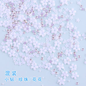 White Five-Petal Flower 3D Nail Art Decorations Comfortable No Residue Glossy Easy to Dry Normal Specification Long Shelf Life