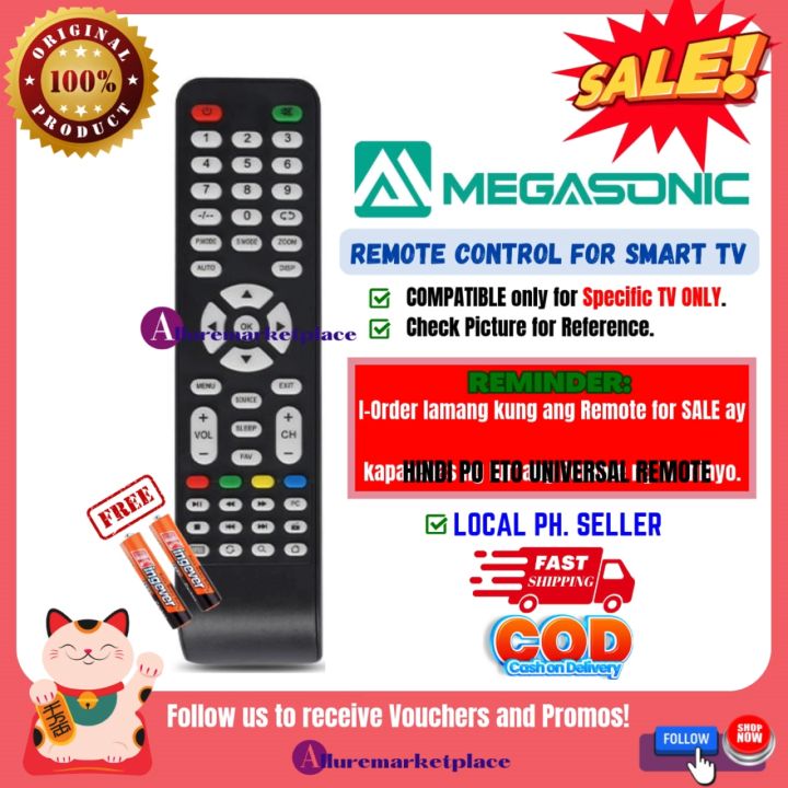 [READ B4 U ORDER] ORIGINAL MEGASONIC Smart TV Remote control for ...