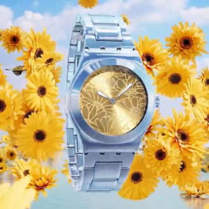 Swatch Petal Swirl (YLS236G) Yellow 33mm Stainless Steel Adjustable Watch