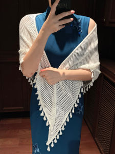 XUELINLU | Vintage Lace Knit Triangle Shawl for Women Summer Outfit