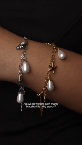 HB Jewelry CAMAYA Gld/Silver Synthetic Pearl Summer Bracelet for Women Fashion Accessories SH00142