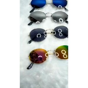 QSK203 Kacamata Bulat Hitam Sunglasses Fashion