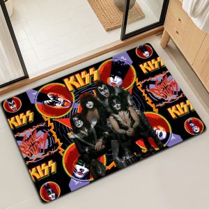 Rock Band K-Kiss Band Door Mat Bath Microfiber Decorative Versatile Flannel Floor Mat Quick Dry Absorbent Non-slip Sole