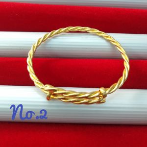 Gelang Tangan Wanita Lilit Lapis Emas 24k Tempahan Anti Karat