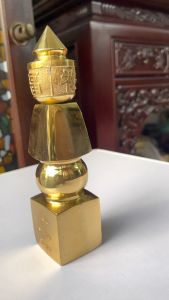 Tháp ngũ hành bằng đồng phong thủy cao 19cm