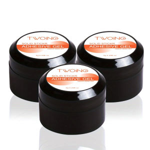 3 Bottles Solid Nail Glue Gel Nail Tips Glue Gel Clear No Wipe Adhesive Rhinestone Gems Glue Transparent Nail Art Gel Varnish