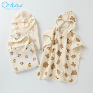 Orzbow เสื้อคลุมอาบน้ำซึมซับดีฮู้ดสำหรับเด็กผ้าเช็ดตัวแห้งเร็วผ้าตาข่ายผ้าฝ้ายอาบน้ำสำหรับเด็ก