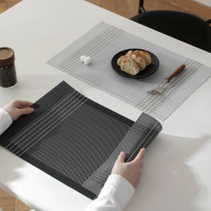 Nordic Modern Simple PVC Dining Mat Woven Grid Home Heat Resistant Anti-Scalding Western Dining Pad High-End Hotel Plate Pad