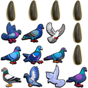 16Pcs Pigeon Shoe Charms Animal Shoes Accessorie Decoration Buckle DIY Clogs Sandal Wristband Party Kids Gifts