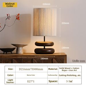 WOGU | Zen Style Wooden Table Lamp Ambient