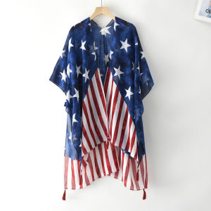 Summer Thin Beach Vacation Style Womens Sunscreen Clothes Outerwear Fashionable Versatile Scarf Shoulder Wrap Polyester Fiber