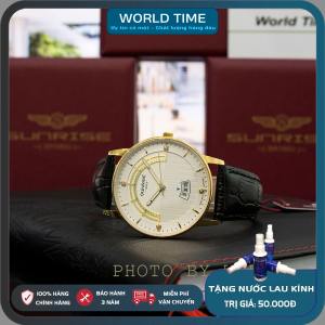 Đồng hồ đeo tay nam - Đồng hồ Sunrise dây da 1224SA - Full Box  Mặt kính Sapphire chống xước  chống nước 3ATM  Bảo hành chính hãng 3 năm