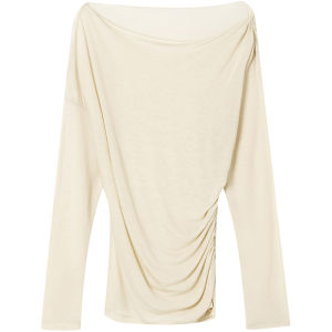 SOLWEIGE | เสื้อแฟชั่นแขนยาวแบบโปร่งป้องกันแดด ทำจากเรยอนผสม ด้านเดียวมีพับ คอตกไหล่