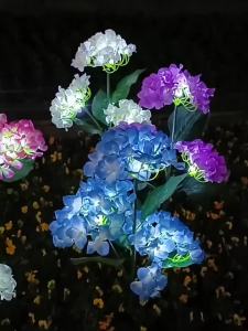 3Head Blue Hydrangea Decorative Solar Garden Light Outdoor Ground Insertion LED Lawn Light Suitable for Garden Lawn Decoration