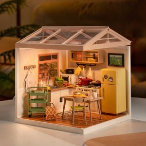 Rolife Miniature House Kits Super World Dolls House Model Kits with Furniture and Accessories Christmas Dollhouse for Girls Craft Kits for Adults