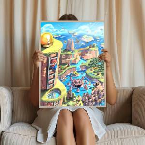 Game Super Mario Self-adhesive Art Poster Retro Kraft Paper Sticker DIY Room Bar Cafe Stickers Wall Painting