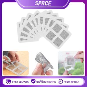 10Pcs Window Screen Repair Tape Self-Adhesive Quick Strong Adhesive Screen Patch Repair Kit 10x10cm Fiberglass Screen Door Mesh Anti-Mosquito Tape Patches for Windows Doors Tent Net to Cover Holes