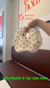 Yếm muslin dày sơ sinh hoạ tiết đáng yêu cho bé