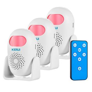 Kerui | KERUI PIR Motion Detector with Alarm and Sound 100dB Motion Sensor LED Infrared Welcome Alarm Detector Wireless Burglar Alarm