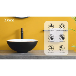 Rubine SPIN 36 Countertop Round Ceramic Basin