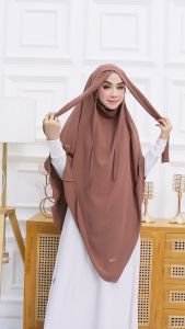BISA COD Hijab Syari Frensh Khimar Tali Kode ABILANG Bahan Kringkel Premium By Ory AjeZas Collection