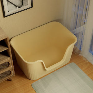 Cat Litter Box Open Top Large With Cat Litter Scoop Easy Clean Durable Plastic 60×42×22CM