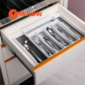 I know Expandable Cutlery Drawer Organizer Flatware Drawer Tray for Silverware Serving Utensils Multi-Purpose Storage for Kitchen Office Bathroom Supplies