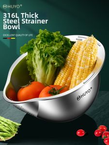 HUYO | Food Grade 316L Stainless Steel Multipurpose Kitchen Drain Basket