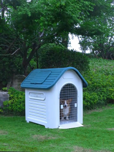 Dog House Indoor Outdoor Durable Waterproof Plastic Pet House for Medium Large Dogs Insulated Puppy Shelter Kennel Crate with  Adjustable Skylight Air Vents and Elevated Floor