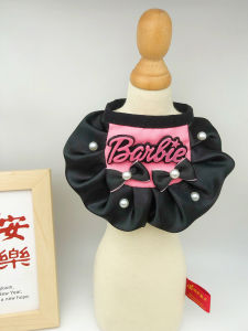 Cat Bib Small and Medium-Sized Dogs Dog Scarf Cute Photo Pink Scarf Pet Pure Cotton Anti-Licking Saliva Towel