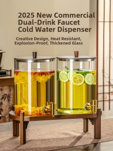 CRISTALGLASS | water 1.5l Heat-Resistant Glass Summer Water Dispenser