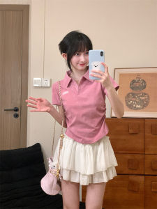 เสื้อยืดคอโปโลแขนสั้นผู้หญิงฤดูร้อนใหม่ ทรงเข้ารูป ทรงเข้ารูป ลายพันธุ์พิเศษ ทรงเข้ารูป เสื้อผ้าทำงานสไตล์เกาหลี