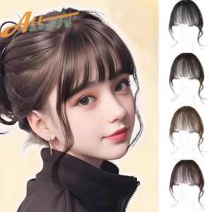 Synthetic Hair Clip In Double sideburns dragon whiskers bangs Invisible Front Fringes Clip in Hair Air Fake Hair Bangs For Girl