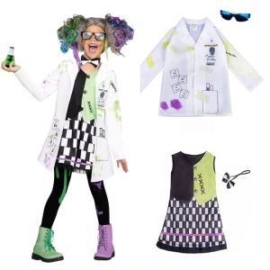 Kids Toy Store 3-14Y Children Cosplay Mad Scientist Costume For Kids Boys Girls Halloween Carnival Party Stage Performance Clothes