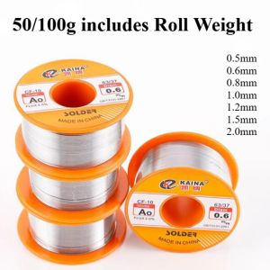 100g/50g 0.5mm-2mm No-clean Rosin Core Solder Tin Wire Reel 63/37 CF-10 With 2% Flux And Low Melting Point For Electric DIY Weld