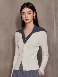 First-Line Brand Big Sale Leak-Picking Cold Series Fancy Tops Stylish Niche Style White Sweater Knitwear Female