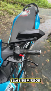 Black Universal Motorcycle Rearview Side Mirrors 1 Pair HD Anti-Glare Large Mirror 360° Rotatable Adjustable Foldable Wide View for Most Motorcycle Scooter Models