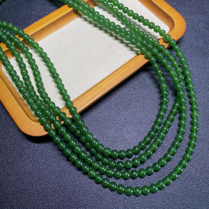 Natural 6/8mm Optimized Russian Jasper round Beads Spinach Green Scattered Beads New Chinese DIY Bracelet Necklace Semi-Finished Products