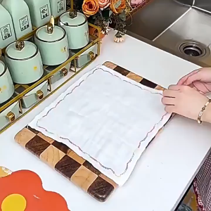 Practical Exquisite Reusable Kitchen Dish Towel Rainbow Oleophobic Dish Cloth No Lint Stick Easy to Clean Dish Towel Strong Wter Absorption Remove Stains Easily