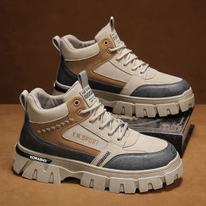 High-Top Mens Boots Retro British Style Thick Bottom Heightening Work Boots Outdoor Climbing Casual Sports Martin Boots