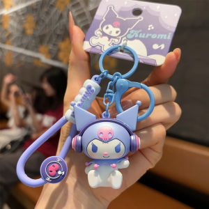 Kuromi Keychain Anime Birthday Gift Girls Hanging Ornament Silicone Material Cartoon Series Party Theme Creative Gift