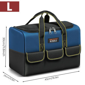 AIRAJ | AIRAJ Clamshell Tool Bag Large Capacity More Than 12-17 Inches Wide Mouth Design Pocket Pocket Electric Tools to Receive Package